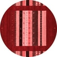 thumbnail image 1 of Ahgly Company Indoor Round Abstract Red Contemporary Area Rugs, 6' Round, 1 of 4