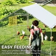 thumbnail image 4 of PawHut Chicken Run, Large Metal Chicken Coop w/ Cover for 24-30 Chickens, 4 of 10