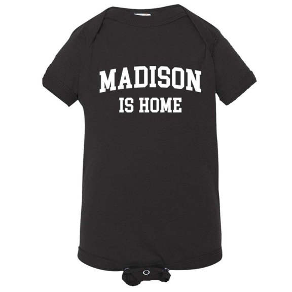 PleaseMeTees™ Baby Madison Wisconsin Is Home Born In From Badgers Jumpsuit