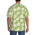 thumbnail image 5 of Xecao offers the Daisies Flowers for Men's Casual Short-sleeved Shirt, a button-up collared shirt with a pocket, perfect for beach vacations and yacht travel in the XX-Large size., 5 of 7