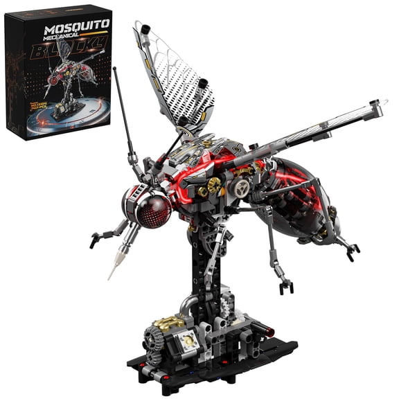 Remocguys Mechanical Mosquito Building Set with LED Compatible with Lego Creative STEM Animal Model for Adults Teens 747pcs