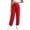 Red, variant on LEAVINGSUO Wide Leg Sweatpants for Women Casual Solid Color Pants Pocket Elastic Waist Comfortable Long Pants Blue S