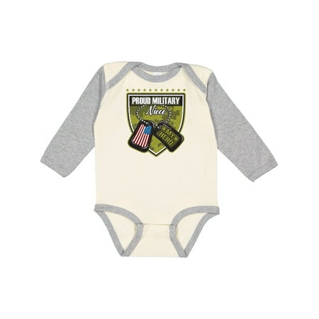 

Inktastic Proud Military Niece Gift Gift Baby Girl Long Sleeve Bodysuit
