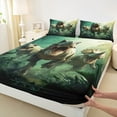 thumbnail image 3 of Manfei Boys Dinosaur Full Size Sheets, Dino Theme Bed Sheets, Jungle Wildlife Sheet Sets, Super Cozy Room Decor 4pcs, 3 of 7