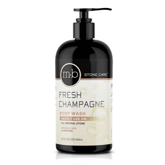 MB Stone Fresh Champagne Luxury Body Wash - Marble Safe Body Wash with Botanical Extracts - Gentle on Natural Stone Surfaces