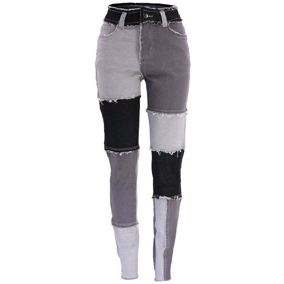 Bigersell Womens Wide Leg Jeans Wide Leg Jeans Discount Straight Leg Jeans Ladies Straight-Leg Denim Pants Button Closure Ripped Straight Leg Jeans Straight Mid Waist Long Pants Style J-178 Black 3XL