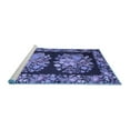 thumbnail image 2 of Ahgly Company Machine Washable Indoor Square Medallion Blue French Area Rugs, 8' Square, 2 of 4