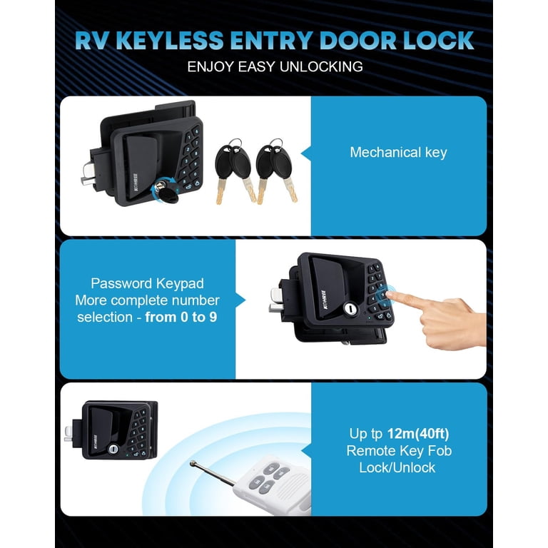 Kohree RV Door Lock, Keyless Entry with Remote photo 3