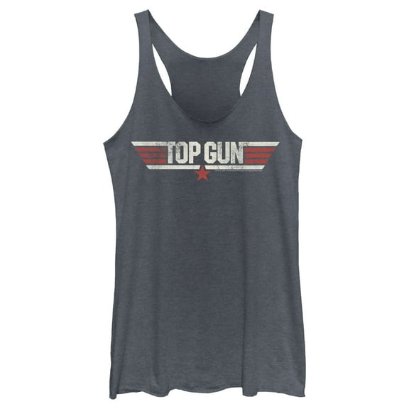 Women's Top Gun Logo Distressed  Racerback Tank Top