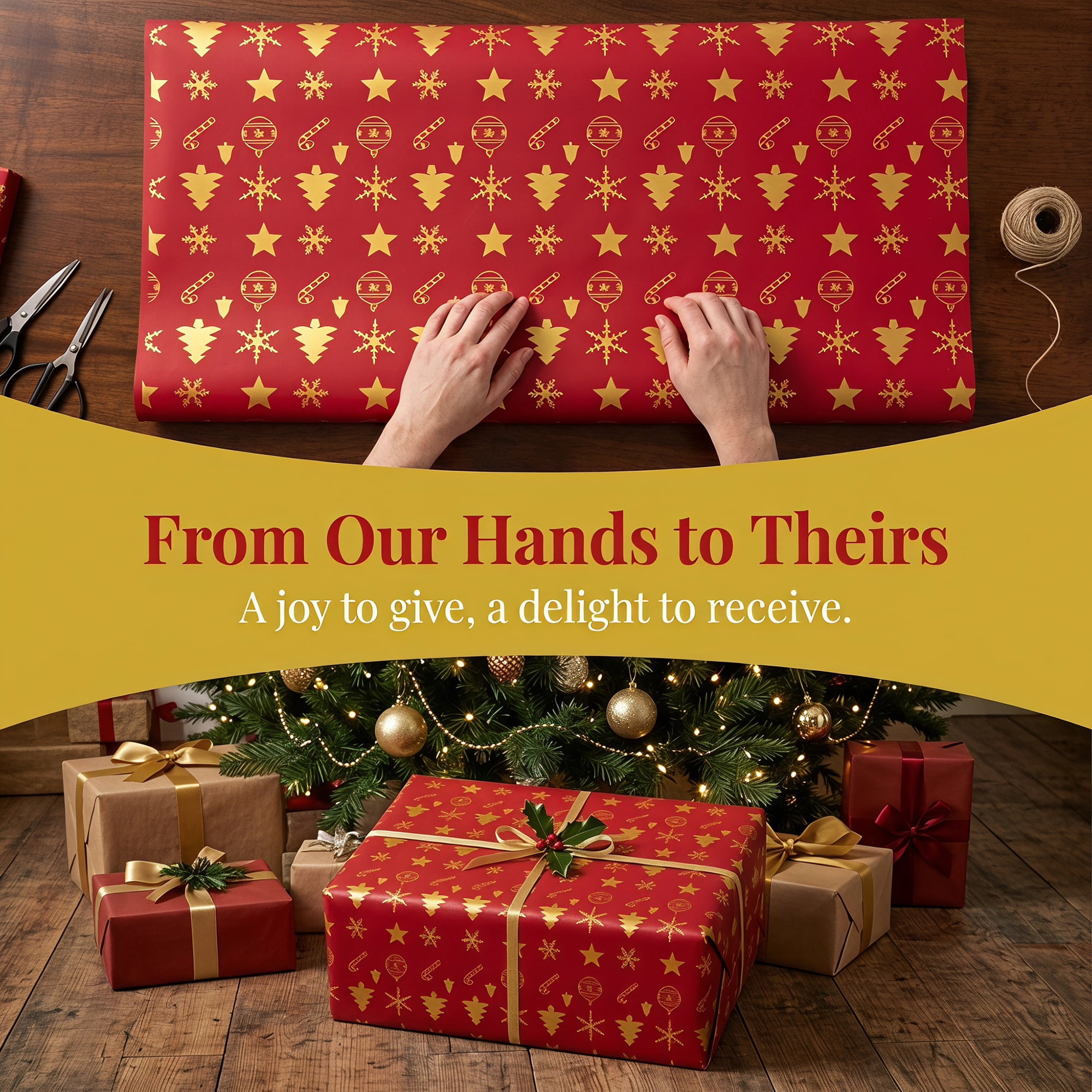 Unique Bargains Christmas Tree Gift Wrapping Paper for Gifting 3Pcs Red 39.4"x 27.6"