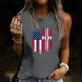 thumbnail image 2 of IROINNID Women's Round Neckline T-Shirt Sleeveless 4th Of July Summer Casual Loose Tops, 2 of 5
