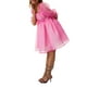 thumbnail image 5 of Vestido de princesa de tul con mangas abullonadas de Tsseiatte para mujer, minivestido de hada con teñido anudado y hombros descubiertos, vestido de fiesta de noche de corte A, 5 of 8