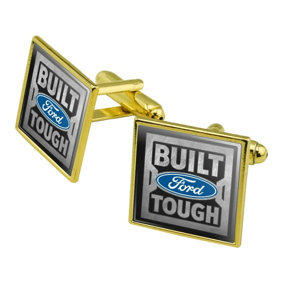 Ford Built Ford Tough Square Cufflink Set - Silver or Gold