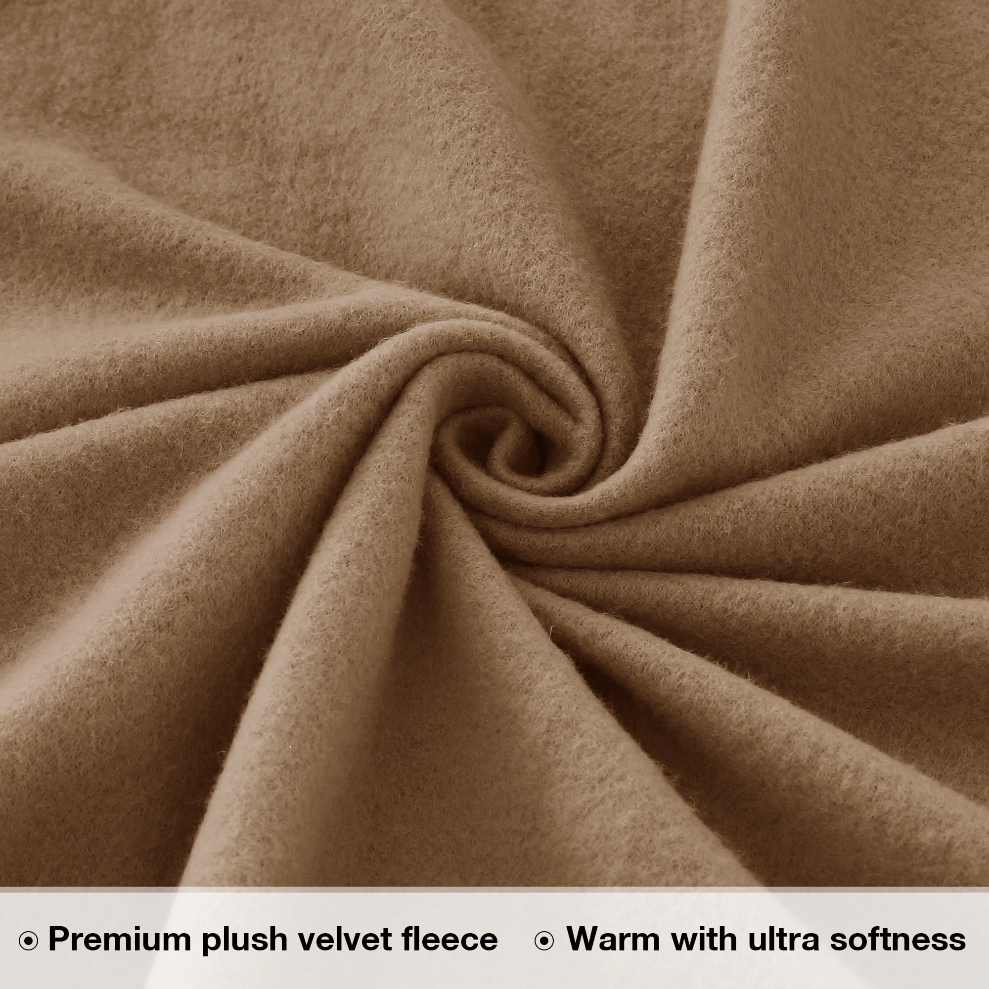 softan Flannel Queen Sheets Set 4-Piece Micro Polar Fleece Bed Sets with 15" Deep Pocket Fitted Soft Warm Sheet, Flat Sheet and Pillowcase, Tan