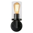 thumbnail image 4 of C Cattleya 1-Light Satin Nickel Wall Sconce with Cylinder Glass(2-Pack), 4 of 5
