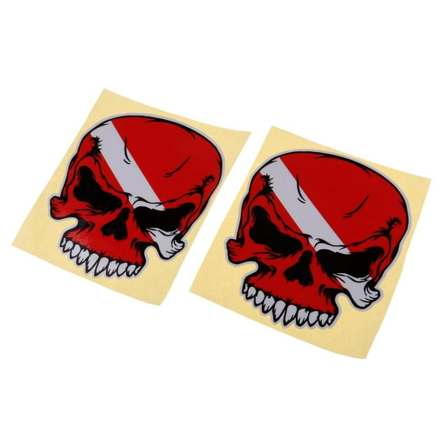 koolsoo 2 Pcs/Ensemble Autocollant Drapeau Plongée Réfléchissant Kayak Rouge