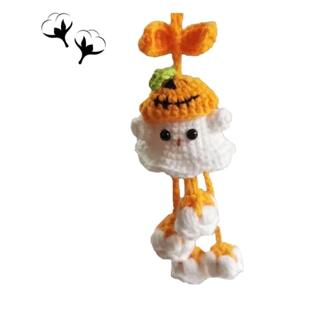 Witchy Ghost Crochet Kit Cute Handmade Halloween DIY Kit with Yarn & Tools Fun Craft Gift for Adults & Kids Soft Bag Charm for DIY Lovers and Holiday Decoration