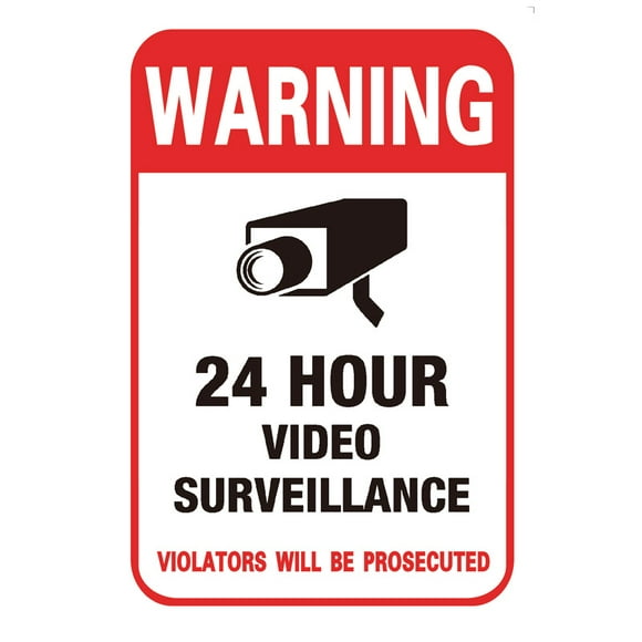 24H Video Camera System Warning Sign Wall Decal Surveillance Monitor Decal Public Area Security Camera Sticker Signage