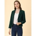 thumbnail image 4 of INSPIRE CHIC Chaqueta abierta de la chaqueta del traje de la cosecha del trabajo de la oficina del frente de las mujeres Verde-Sólido XL, 4 of 6