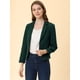 thumbnail image 4 of INSPIRE CHIC Chaqueta abierta de la chaqueta del traje de la cosecha del trabajo de la oficina del frente de las mujeres Verde-Sólido XS, 4 of 6