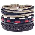 thumbnail image 2 of Pulseras para mujer, regalos para mujeres y hombres, pulsera de cuero tejida vintage, juego de pulseras de cuero de aleación, joyería de pulsera, 2 of 3