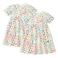 thumbnail image 2 of MXIEZI Girls Floral Print Dress for 2-8T Summer Cotton Sundress for Baby Kids A-Line Short-Sleeved Princess Dress, 2 of 8