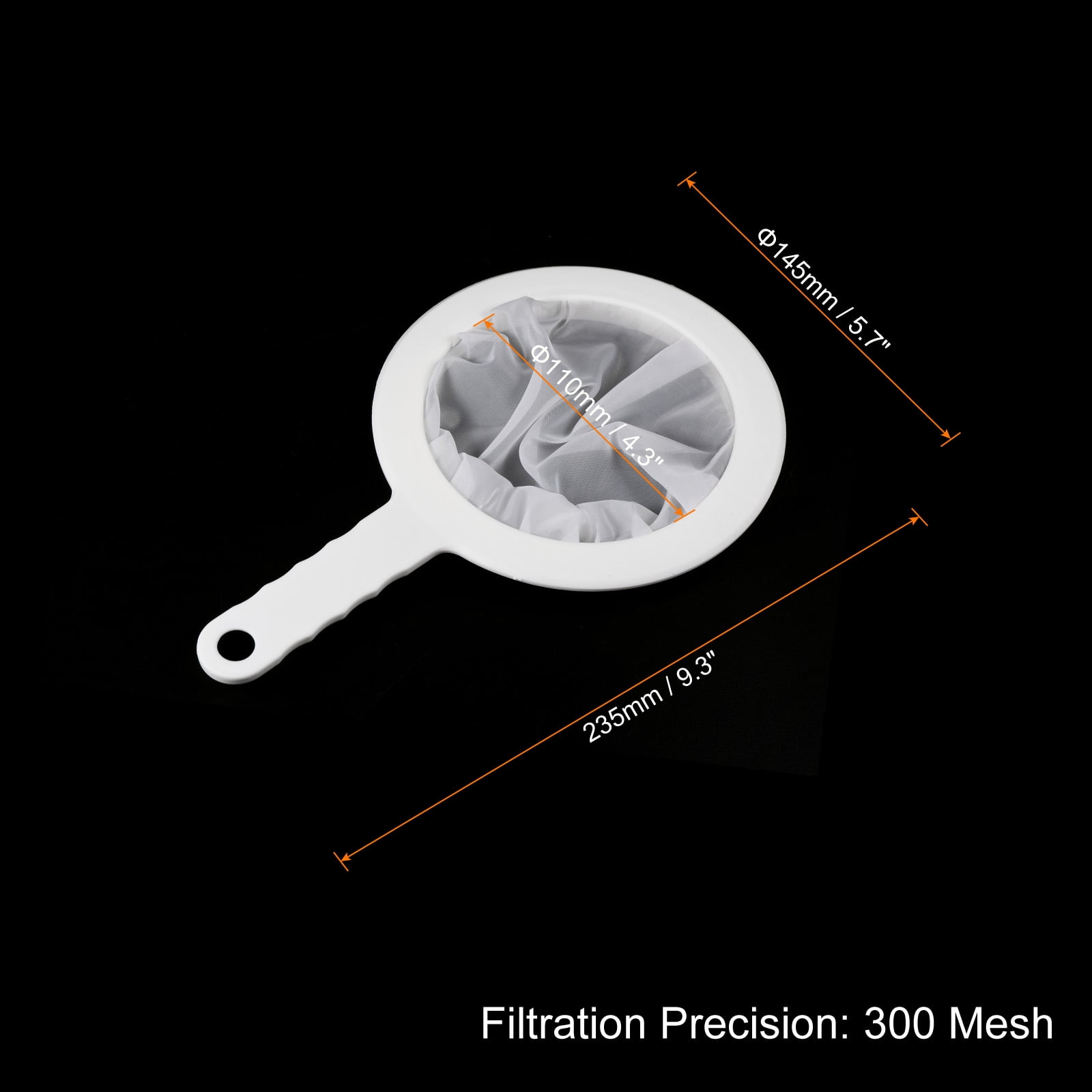 Unique Bargains Food Filter Strainer Fine Mesh Sieve Strainers with Handle White 300 Mesh