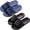 Black+Navy blue, variant on 2Pack Non-Slip Bathroom Slide Sandals for Men - Quick Drying Striped EVA Slippers - Indoor Shower & Home Use Shoes