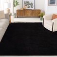 thumbnail image 3 of Safavieh Lindsay Deborah Solid Polyester Shag Area Rug, Black, 10' x 14', 3 of 12