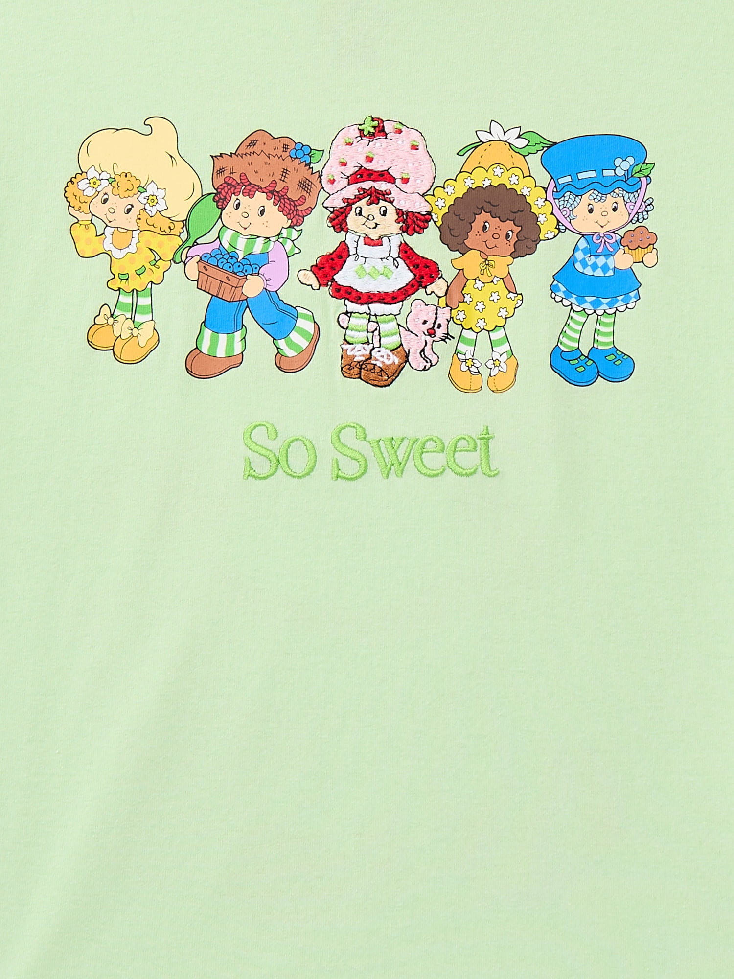 Strawberry Shortcake Girls Embroidered Graphic Tee with Short Sleeves, Sizes 4-16