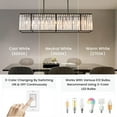 thumbnail image 4 of Siljoy Modern Rectangular Crystal Chandelier, 5 Lights Black Rectangle Raindrop Chandelier Lighting, Industrial Linear Pendant Ceiling Light Fixture for Dining Living Room Kitchen Island L33.5'', 4 of 4