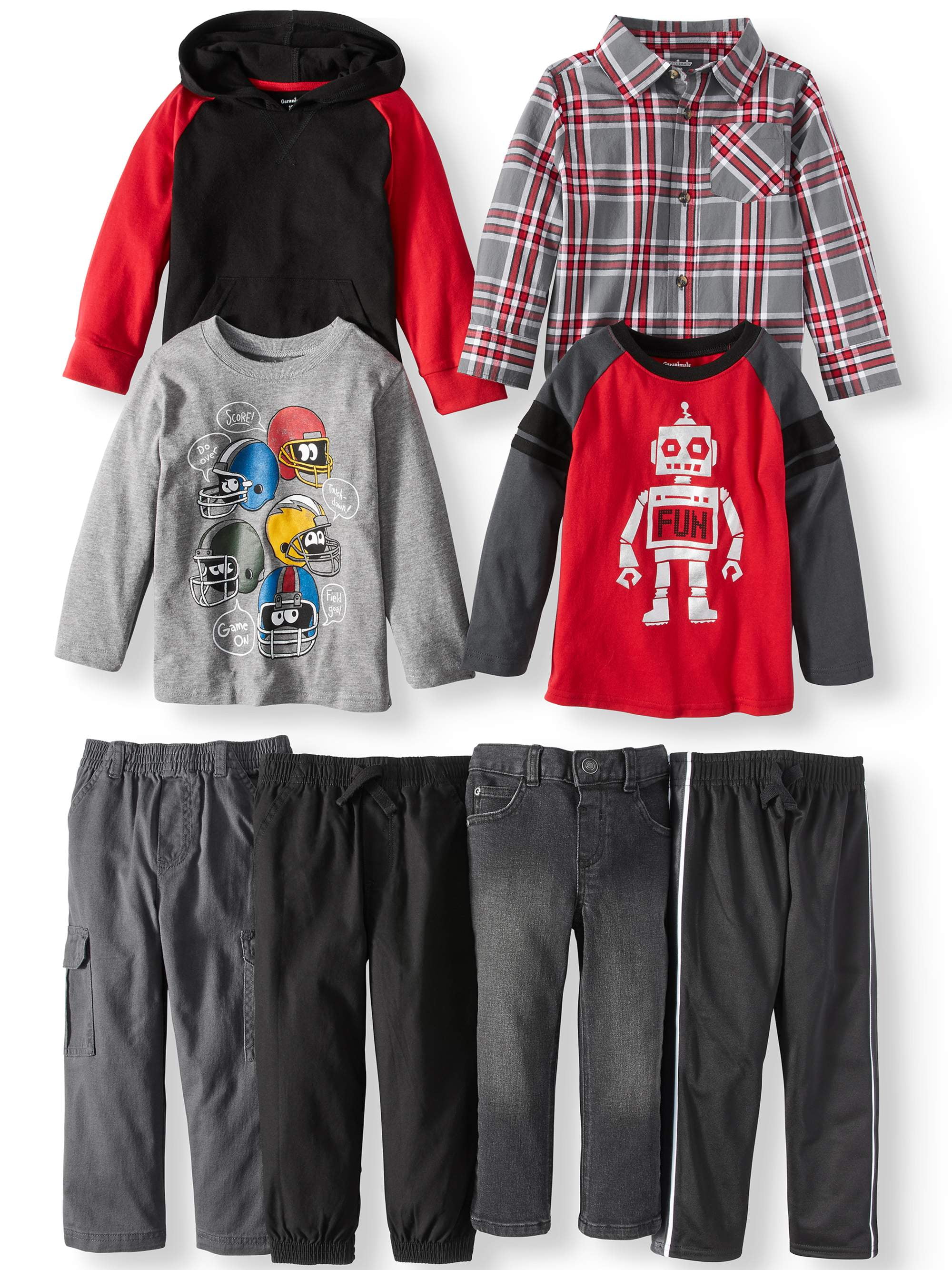 8pc Set 4t Garanimals Toddler Boys Mix /& Match Outfits Kid-Pack Gift Box