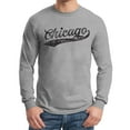 thumbnail image 5 of UGP Campus Apparel Chicago Baseball Script - Hometown Pride, Pitcher Long Sleeve T Shirt - Large - Sport Grey, 5 of 6