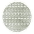thumbnail image 2 of SAFAVIEH Berber Fringe Vinal Aztec Shag Area Rug, Sage/Ivory, 6'7" x 6'7" Round, 2 of 11