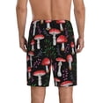 thumbnail image 3 of Bixox Men's Red Mushrooms printed lightweight casual shorts, soft sleep shorts with pockets., 3 of 7