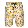 thumbnail image 4 of Yiaed Brown Leaf Sunflower Print Men's Swim Trunks with Lining Quick Dry Sports Shorts Beach Shorts Boardshorts-XX-Large, 4 of 5