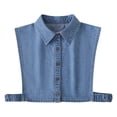 thumbnail image 3 of Women's Denim False Collar, Detachable Layering Dickey for Sweaters and Blouses, Button Down Decorative Collar to Refresh Tops and Dresses-Blue, 3 of 9