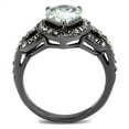 thumbnail image 3 of Womens Light Black Ring Anillo Para Mujer Stainless Steel Ring with AAA Grade CZ in Clear Alice, 3 of 4