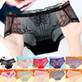 thumbnail image 6 of Women Sheer Panties Brief Ultra-Thin Lace Underwear See-Through Lingerie Knicker, 6 of 9