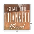 thumbnail image 3 of Grateful Thankful Blessed Red Woodgrain 12 x 12 Glass Wall Hanging Sign, 3 of 4