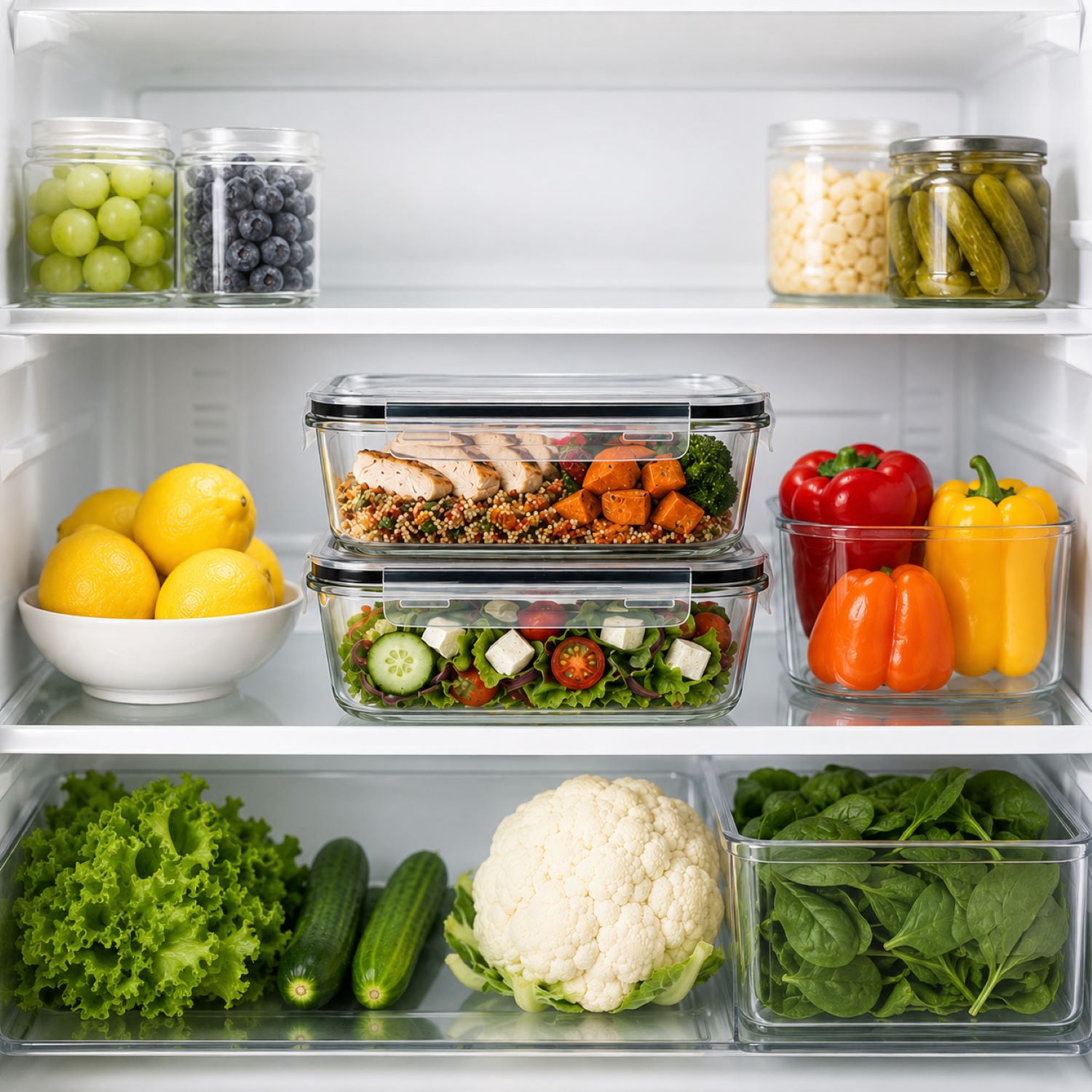 Sorbus 2-Pack 35 oz Glass Meal Prep Containers, Airtight Leakproof Lids, Steam Vent Design