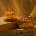thumbnail image 2 of Billuyoard Luz romántica de noche de flores, ambiente mágico en el dormitorio, mini tulipanes, luz de flores, regalo de fácil cuidado Decoración del hogar Azul, 2 of 6