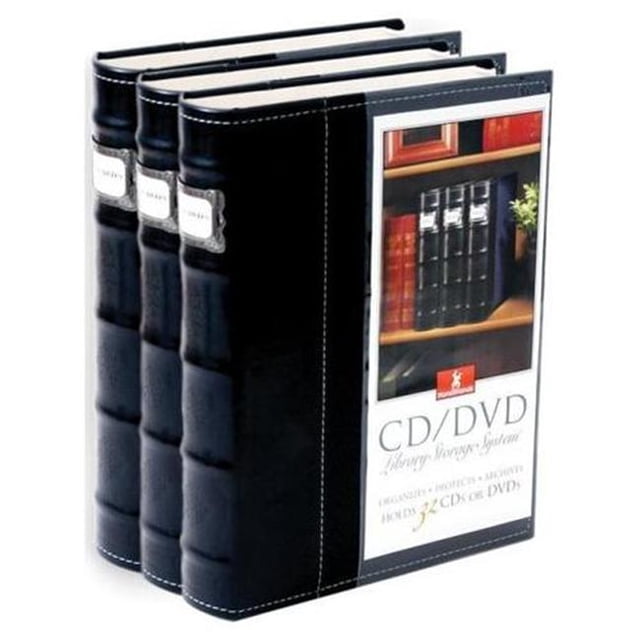 HandStands 11307PACK3 Bellagio-Italia CD-DVD-Blu-Ray Binder Storage System- 3 Pack Black