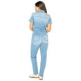 thumbnail image 4 of Celebrity Pink Slim Fit Short Sleeve Boilersuit, Juniors, 4 of 5
