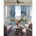 thumbnail image 6 of Blue Coastal Starfish Blackout Curtains for Bedroom Living Room Darkening Curtains 84 Inch Length 2 Panels Set Vintage Wooden Nautical Coral Summer Window Curtain Window Treatment Drapes 52"x84", 6 of 9