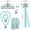 A03, variant on Elsa princess accessories gloves wand crown jewelry set Elsa wig necklace braid for Princess dress clothing cosplay dress up A16