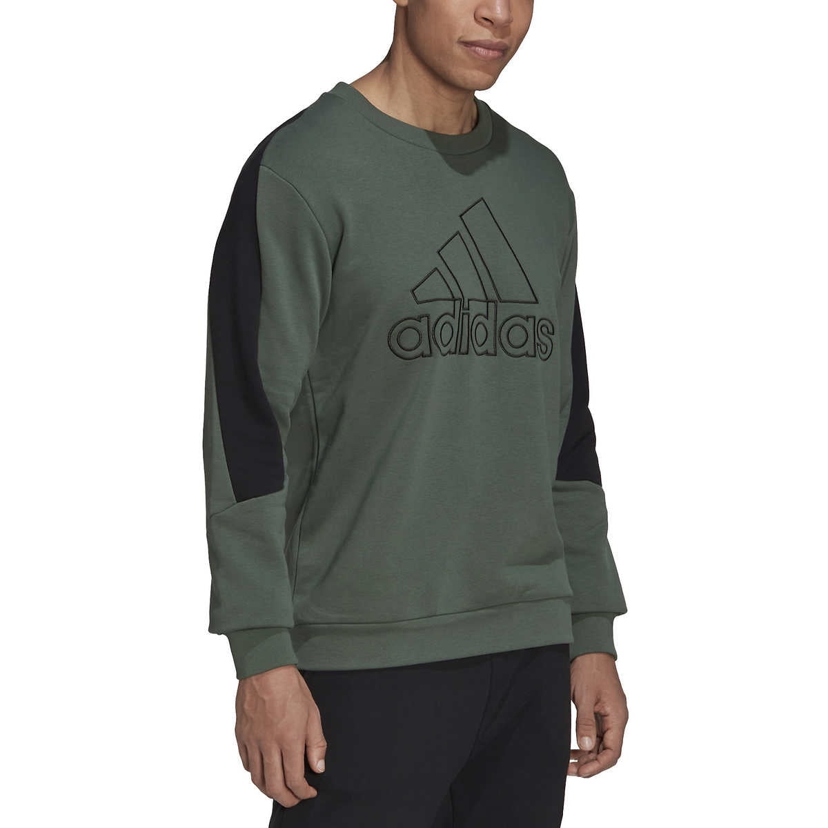 adidas Men's Future Icon Embroidered Badge of Sport Sweatshirt (Green Oxide/Medium)