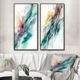 thumbnail image 1 of Designart "Turquoise Revelry - Shades of Blue Celebration III" Abstract Liquid Ink Framed Wall Art Set Of 2 - Modern Blue Gallery Wall Frame Set For Home Decor, 1 of 6