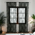 thumbnail image 1 of XmhyTop-A Cortinas de encaje para ventana, 2 piezas, 140 x 200 cm, decorativas para el hogar y la cocina, color negro, 1 of 5