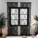 thumbnail image 1 of XmhyTop-A Cortinas de encaje para ventana, 2 piezas, 140 x 260 cm, decorativas para el hogar y la cocina, color negro, 1 of 5